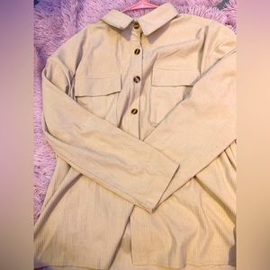 Amazon cream shacket, size XL